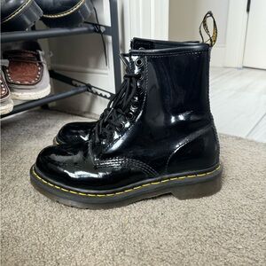 Dr. Martens women’s 1460 classic patent leather combat boots